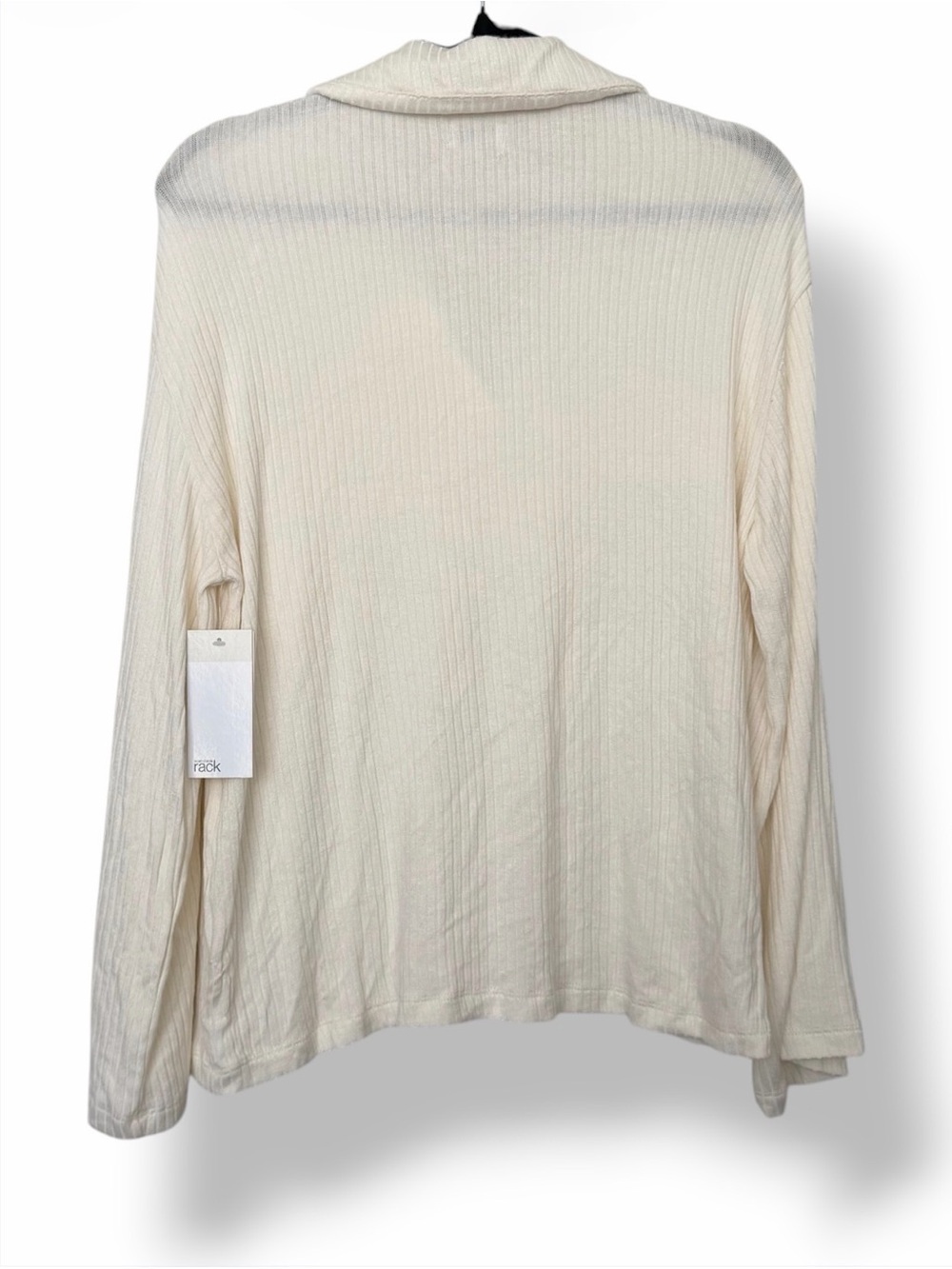 Nordstrom Rack Ribbed Johnny Collar Top Cream - Picture 3 of 7